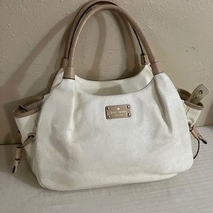 Kate Spade New York Ivory Or Beige Patent Leather Shoulder Bag Purse
